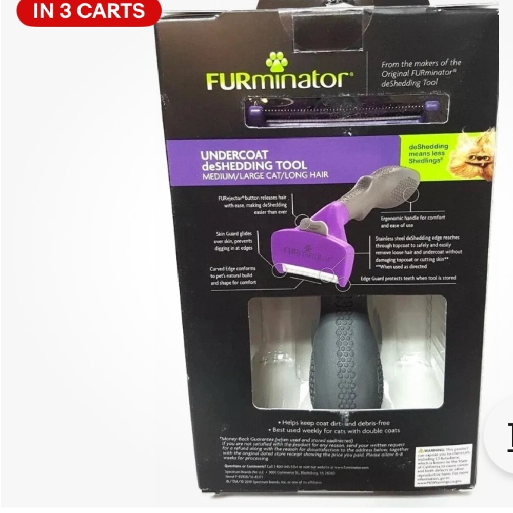 FURminator Purple Cat Grooming Tool